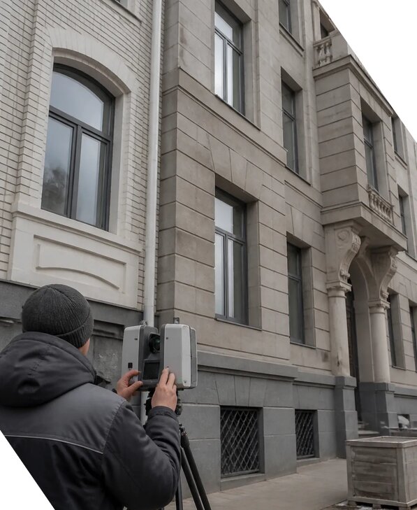 Лазерное сканирование фасадов зданий для обследования в Бийске